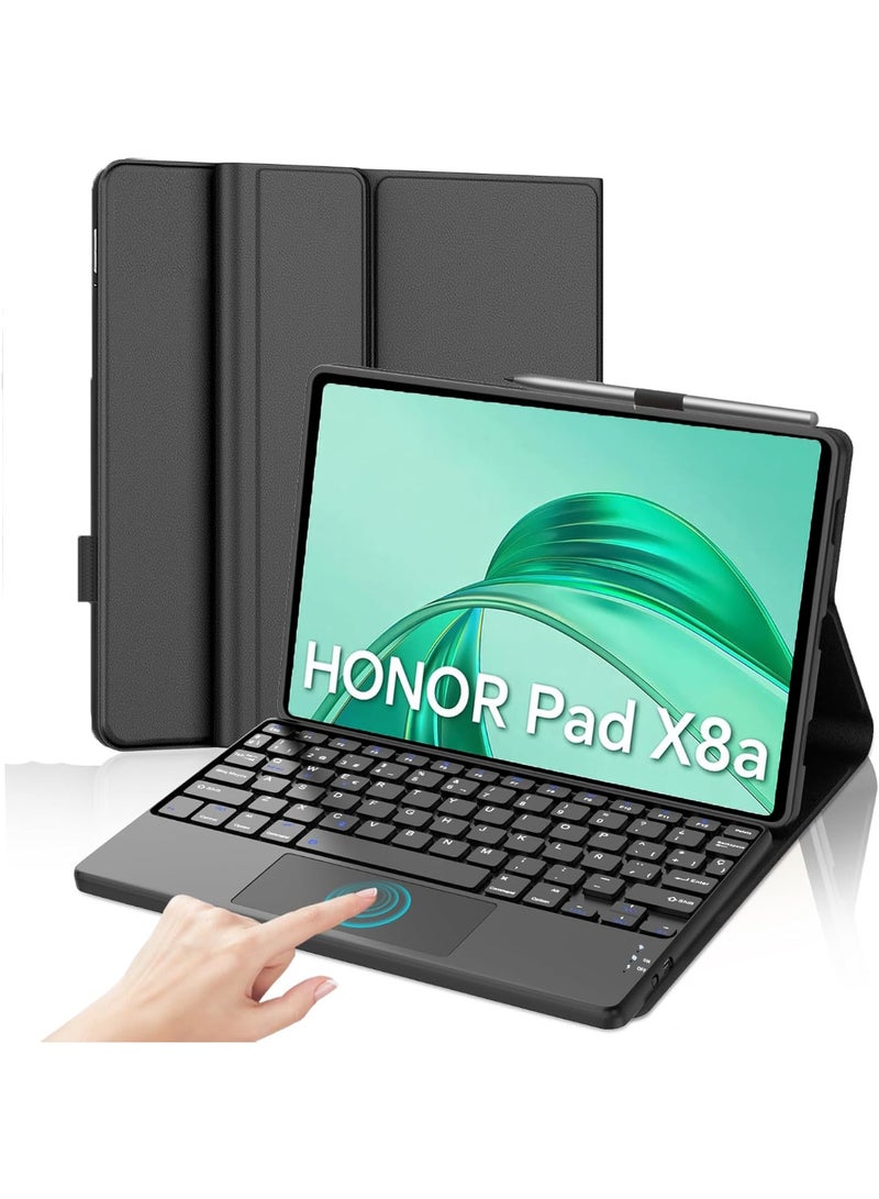 جراب كيبورد عربي/إنجليزي مع لوحة لمس لهونر Pad X8a مقاس 11 إنش (موديل 2024)، كيبورد بلوتوث مغناطيسي قابل للفصل مع تراكباد، غطاء حماية لهونر Pad X8a مع لوحة مفاتيح لاسلكية - Image 1